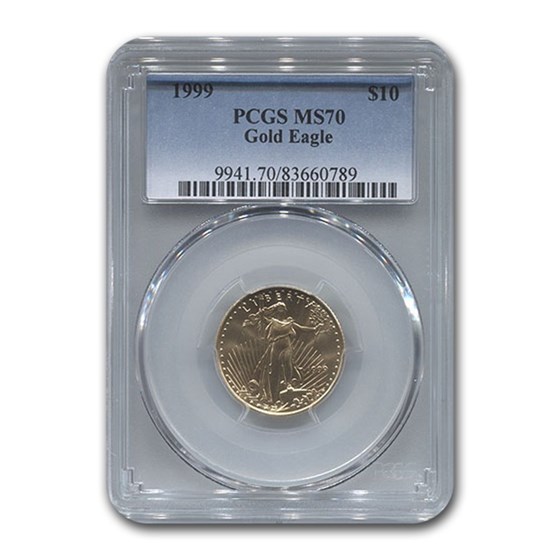 1999 1/4 oz Gold American Eagle MS-70 PCGS 1999 1/4 oz Gold American Eagle MS-70 PCGS